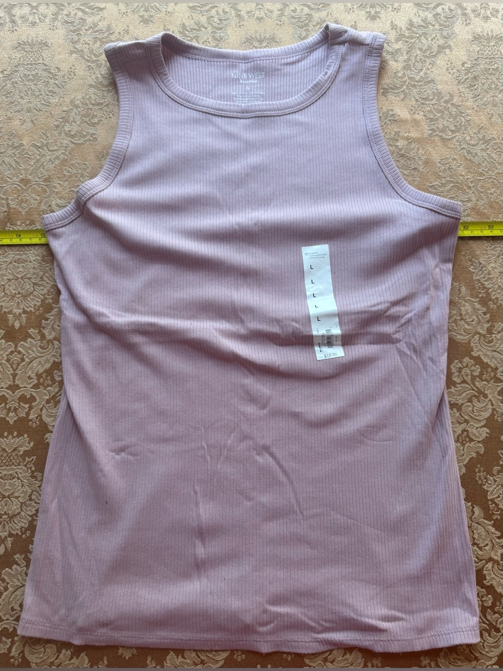 Nine West Dusty Lavender Ribbed Tank Top